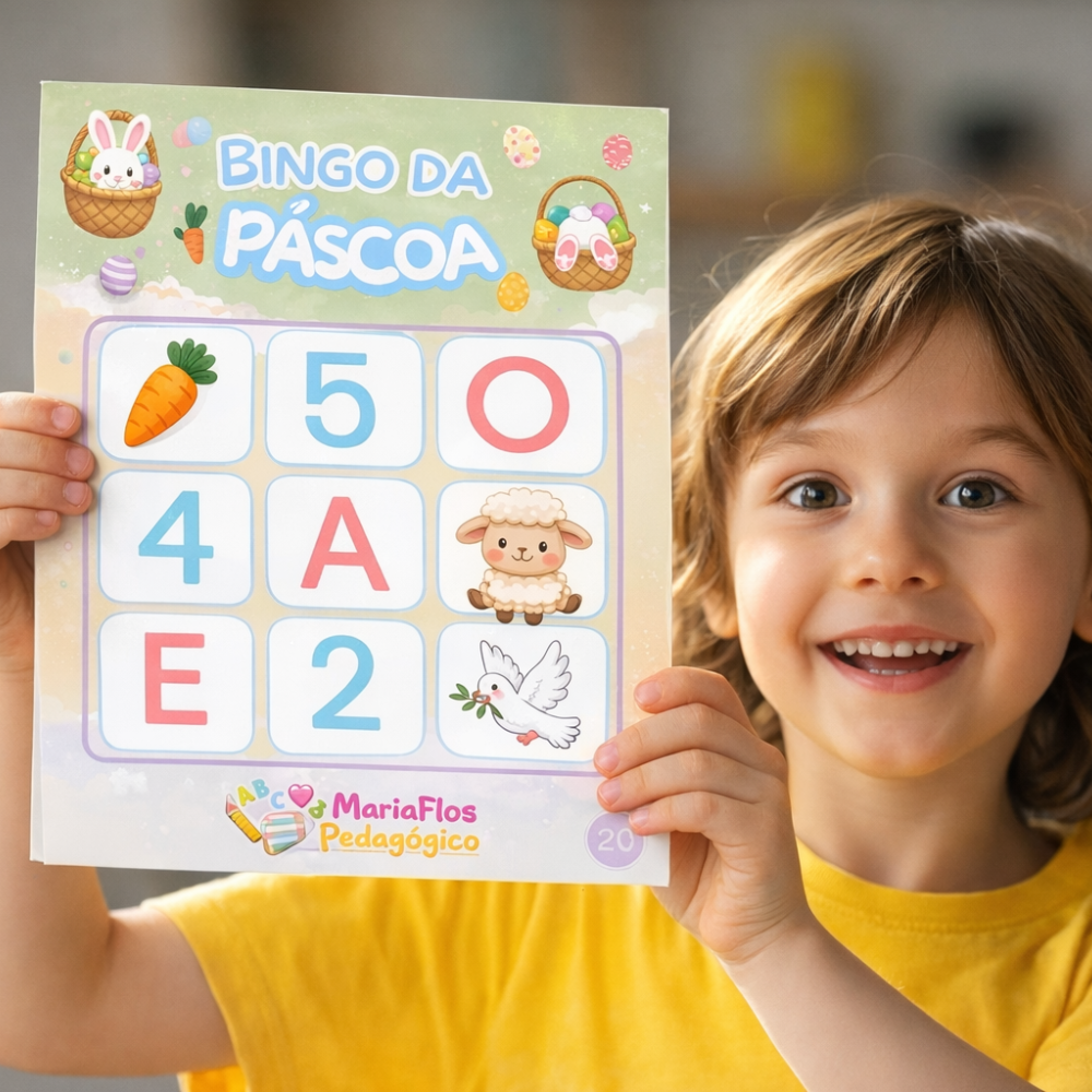 bingo da páscoa educação infantil – 20 cartelas com vogais, números 1 a 10 e figuras pascoais (pdf para imprimir) Bingo da Páscoa Educação Infantil com 20 cartelas para trabalhar vogais e números de 1 a 10