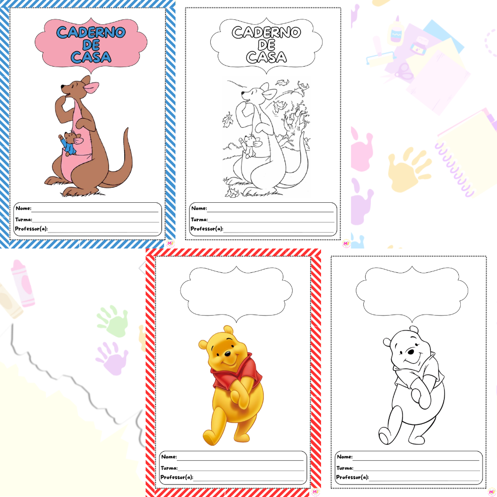 kit capas de caderno ursinho pooh 2026 para imprimir – pdf 42 páginas (coloridas + para colorir) educação infantil e ensino fundamental kit capas de caderno ursinho pooh 2026 para imprimir – pdf 42 páginas (coloridas + para colorir) educação infantil e ensino fundamental