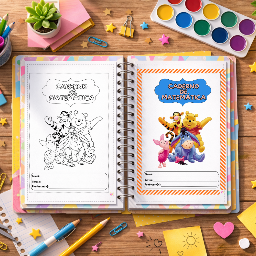 kit capas de caderno ursinho pooh 2026 para imprimir – pdf 42 páginas (coloridas + para colorir) educação infantil e ensino fundamental kit capas de caderno ursinho pooh 2026 para imprimir – pdf 42 páginas (coloridas + para colorir) educação infantil e ensino fundamental