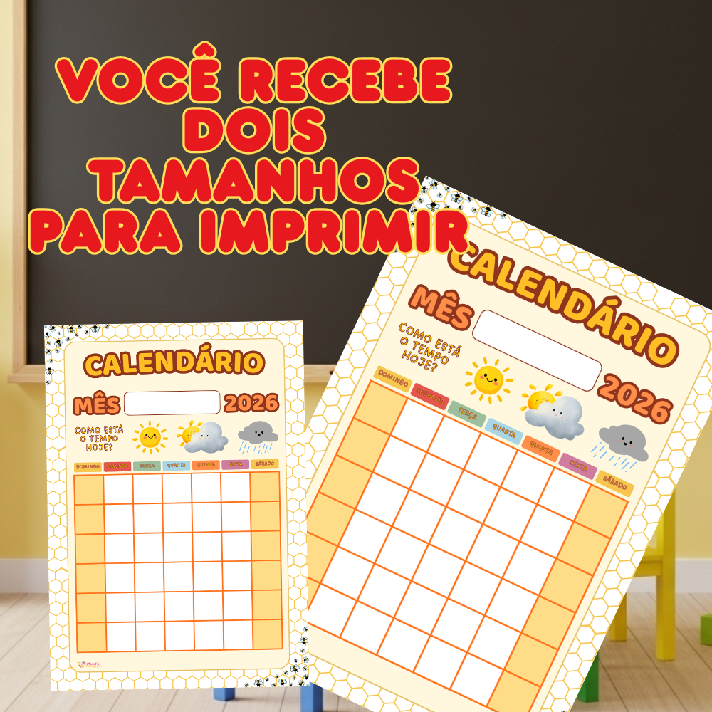 calendário infantil 2026 para imprimir – clima e rotina escolar calendário infantil 2026 para imprimir – clima e rotina escolar