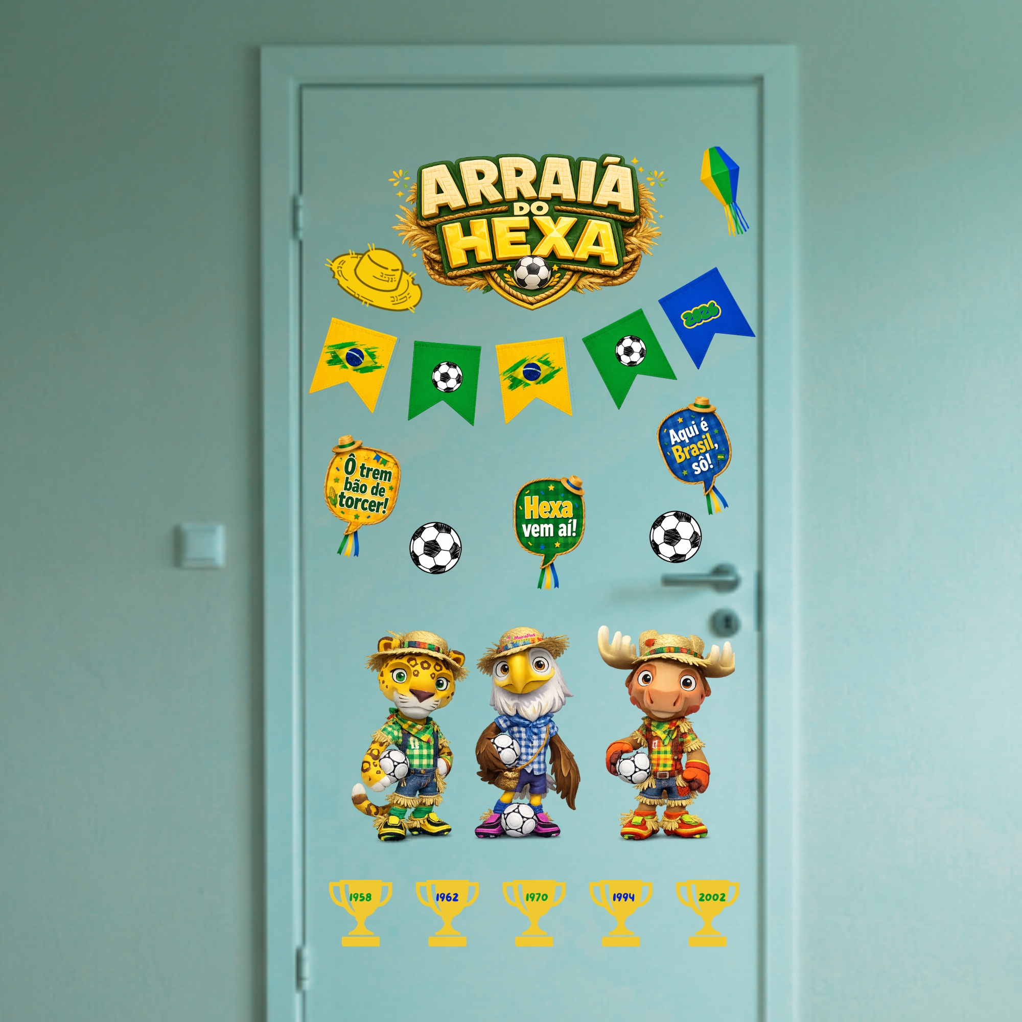 painel de porta festa junina – arraiá do hexa decoração brasil copa 2026 para imprimir painel de porta festa junina – arraiá do hexa decoração brasil copa 2026 para imprimir