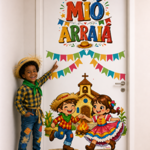 painel de porta festa junina “o mió arraiá” – pdf digital para imprimir em 10 folhas a4