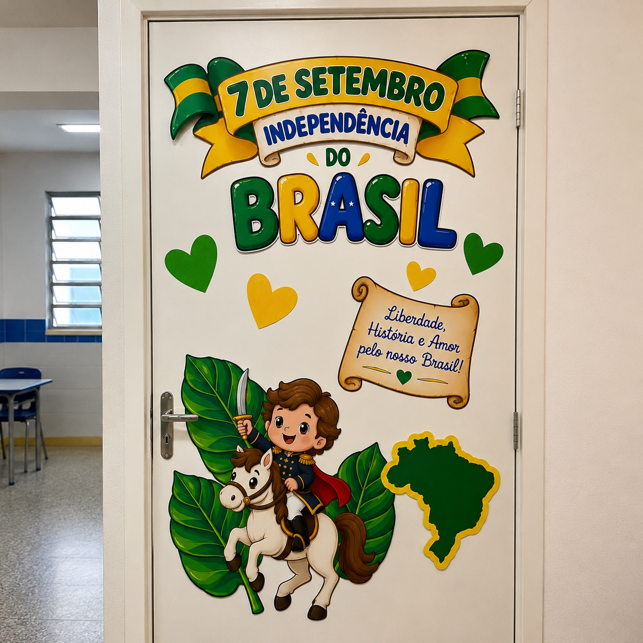 PAINEL DE PORTA 7 DE SETEMBRO Painel 7 de Setembro para imprimir com 14 páginas. Material da Independência do Brasil para Educação Infantil. Baixe, imprima, recorte e monte!