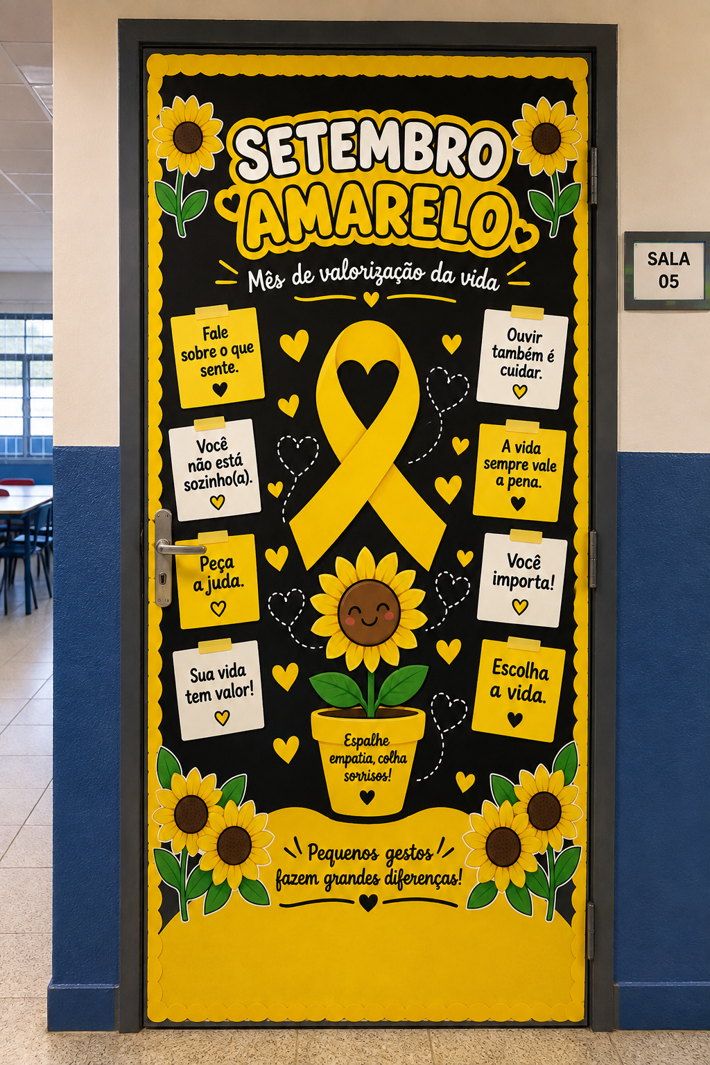 Painel de Porta Setembro Amarelo para Imprimir | Escola Painel de Porta Setembro Amarelo para imprimir para escola